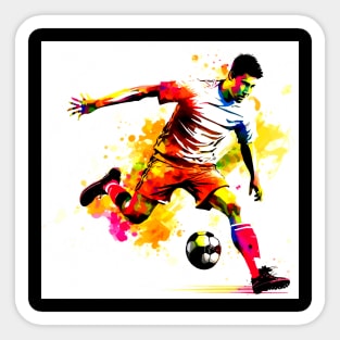 Soccer Player Graffiti Art Splash Paint Sticker